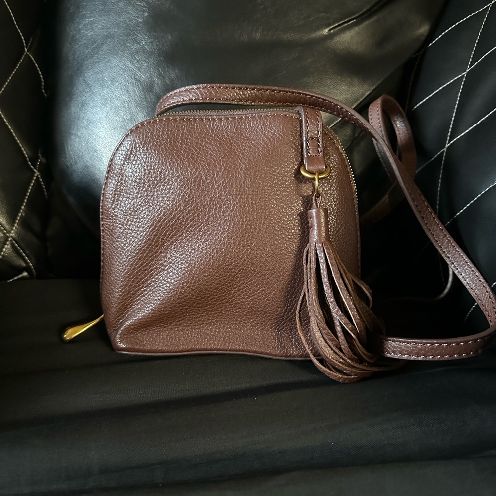 Hobo Brown Leather Crossbody Bag
